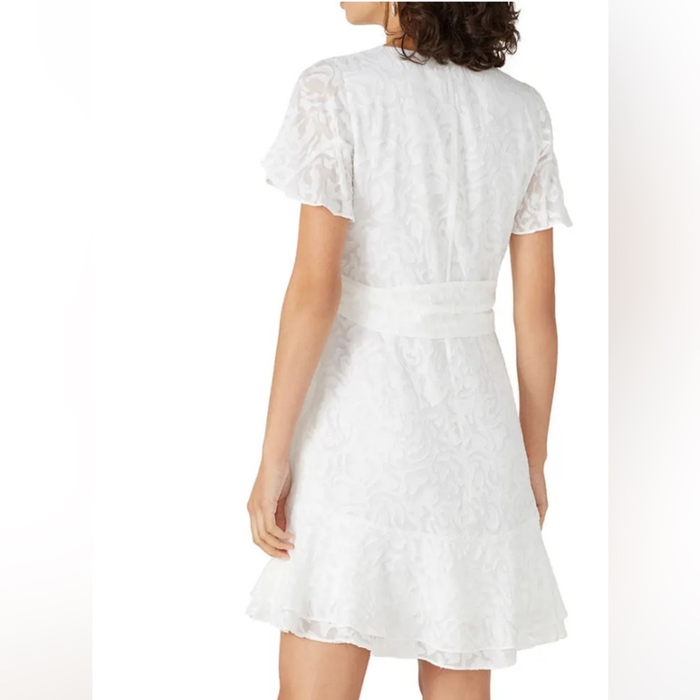 Tanya Taylor White floral Bianca Dress with Tie - Picture 2 of 3